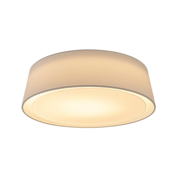 Chandelierias - Off - white Linen Lampshade Dimmable LED Flush Mount Ceiling Light - Flush Mount -