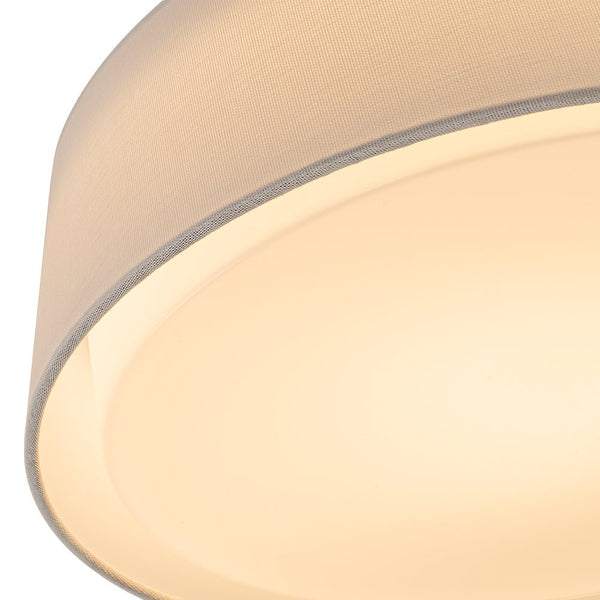 Chandelierias - Off - white Linen Lampshade Dimmable LED Flush Mount Ceiling Light - Flush Mount -