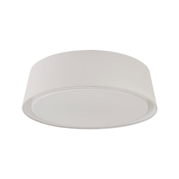 Chandelierias - Off - white Linen Lampshade Dimmable LED Flush Mount Ceiling Light - Flush Mount -