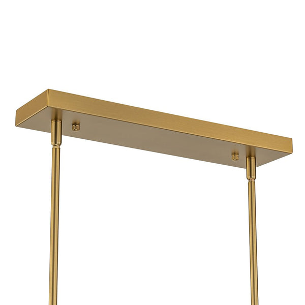 Chandelierias-Open Box - 12-Light Dining Frosted Glass Globes Linear Chandelier-Chandeliers-Brass-