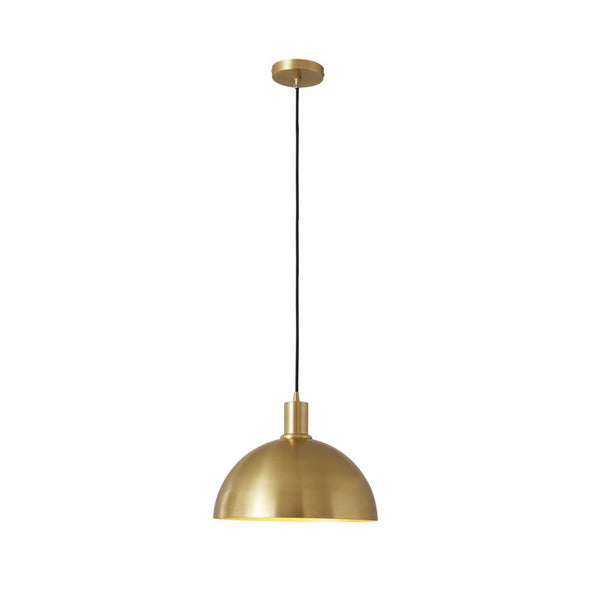 Chandelierias - Open Box - Mid - Century Dome Brass Pendant Light - Pendant -