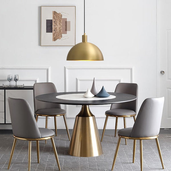 Chandelierias - Open Box - Mid - Century Dome Brass Pendant Light - Pendant -