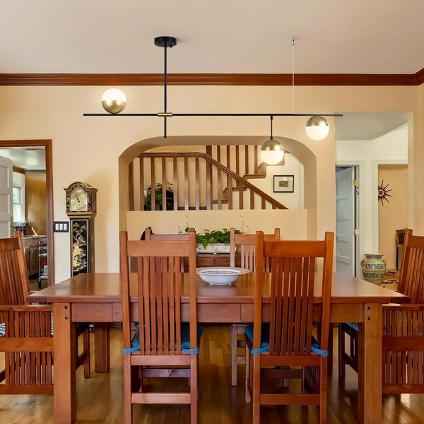 Chandelierias - Open Box - Mid - Century Modern 3 - Light Glass Globe Chandelier - Chandelier -