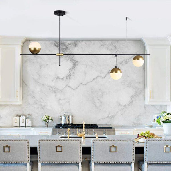 Chandelierias - Open Box - Mid - Century Modern 3 - Light Glass Globe Chandelier - Chandelier -