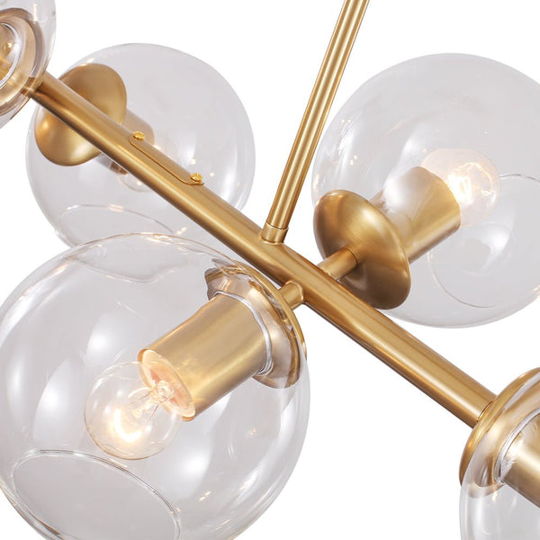 Chandelierias - Open Box - Mid - Century Modern Glass Globe Linear Chandelier - Chandelier - Black -