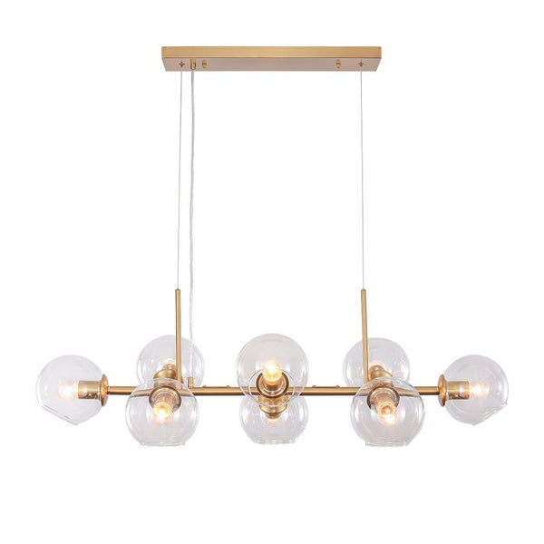 Chandelierias - Open Box - Mid - Century Modern Glass Globe Linear Chandelier - Chandelier - Black -