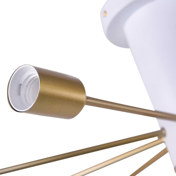 Chandelierias - Open Box - Mid Century Semi Flush Mount Sputnik Light - Semi Flush - White -