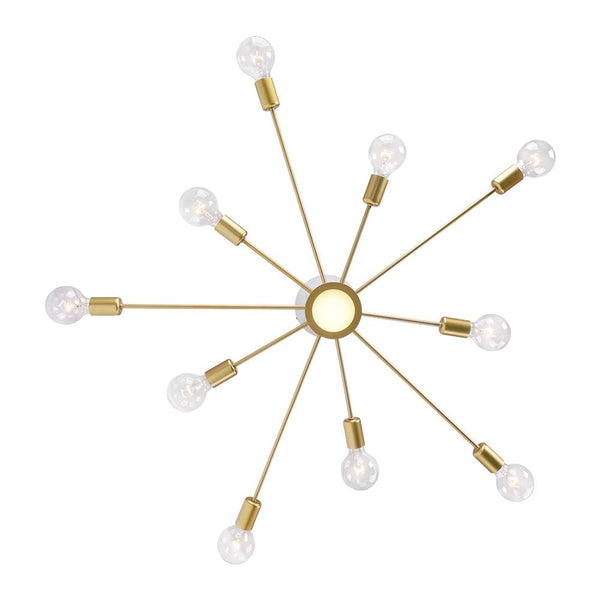 Chandelierias - Open Box - Mid Century Semi Flush Mount Sputnik Light - Semi Flush - White -