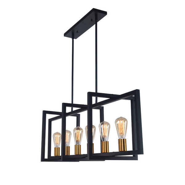 Chandelierias - Open Box - Modern 6 - Light Kitchen Island Rectangle Chandelier - Pendant -