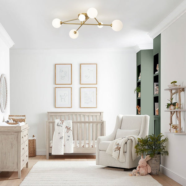 Chandelierias - Open Box - Modern 6 - Light Linear Opal Glass Globe Semi Flush Mount - Semi Flush -