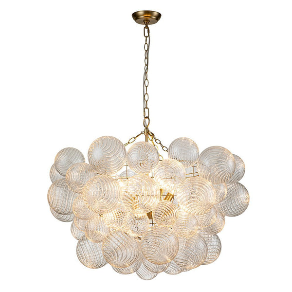 Chandelierias-Open Box - Modern Decorative Swirled Glass Cluster Bubble Chandelier-Chandelier-8 Bulbs-Black