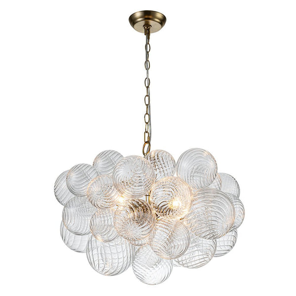 Chandelierias-Open Box - Modern Decorative Swirled Glass Cluster Bubble Chandelier-Chandelier-8 Bulbs-Black
