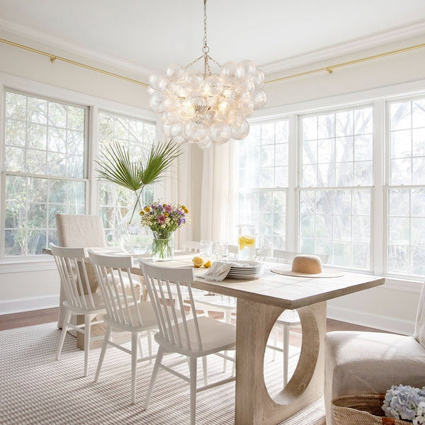 Chandelierias-Open Box - Modern Decorative Swirled Glass Cluster Bubble Chandelier-Chandelier-8 Bulbs-Brass