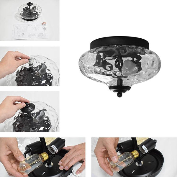 Chandelierias - Open Box - Modern Glass Bowl Flush Mount - Flush Mount -