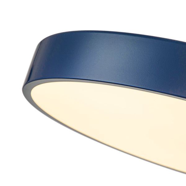 Chandelierias - Open Box - Modern Minimalist LED Drum Semi Flush Mount - Semi Flush - Navy Blue -