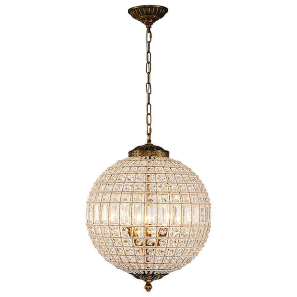 Chandelierias - Open Box - Unique 3 - Light Luxury Crystal Accents Globe Pendant - Chandelier - 3 - Light -