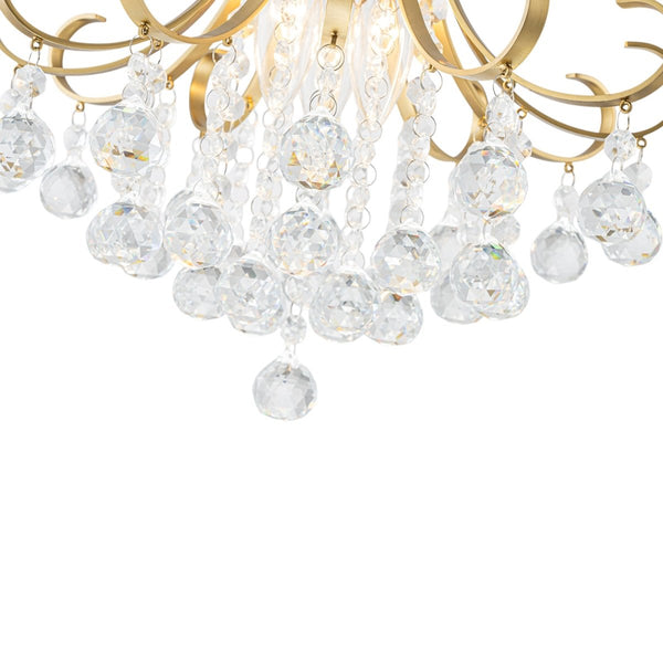 Chandelierias-Ornate French 3-Light Sparkle Crystal Semi-flush Mount-Semi Flush-Brass-