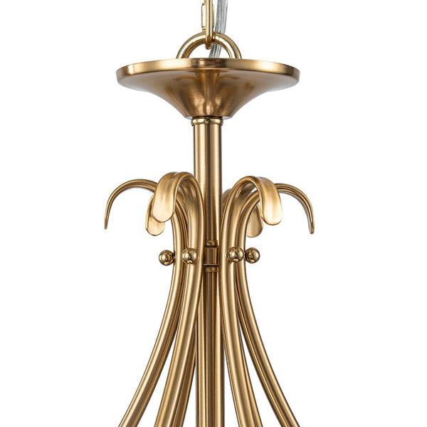 Chandelierias - Ornate French 6 - Light Candle - Style Metal Chandelier - Chandelier - Brass -