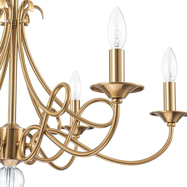 Chandelierias - Ornate French 6 - Light Candle - Style Metal Chandelier - Chandelier - Brass -