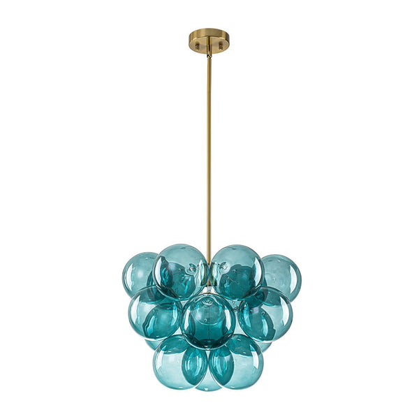 Chandelierias - Ornate Glam 1 - Light Cluster Glass Bubble Chandelier - Chandeliers - Gradient Green -