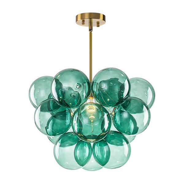 Chandelierias - Ornate Glam 1 - Light Cluster Glass Bubble Chandelier - Chandeliers - Pure Green -