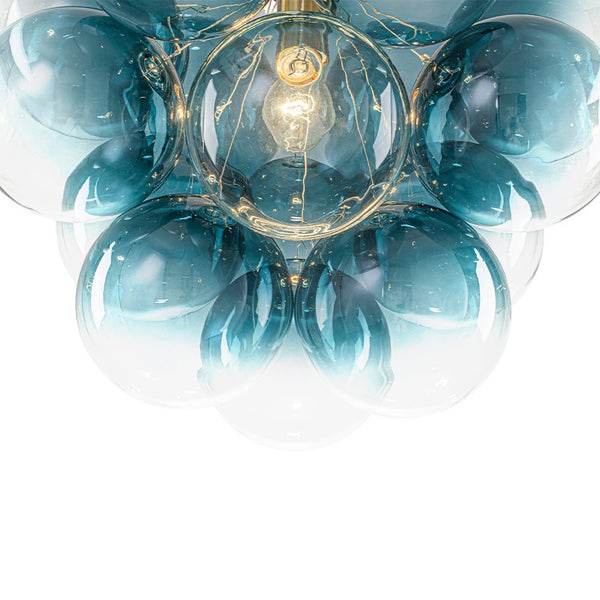 Chandelierias - Ornate Glam 1 - Light Cluster Gradient Glass Bubble Chandelier - Chandeliers - Blue Tone -