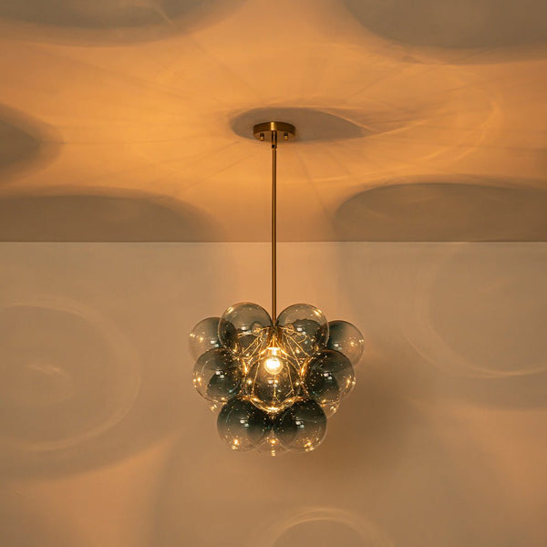 Chandelierias - Ornate Glam 1 - Light Cluster Gradient Glass Bubble Chandelier - Chandeliers - Blue Tone -