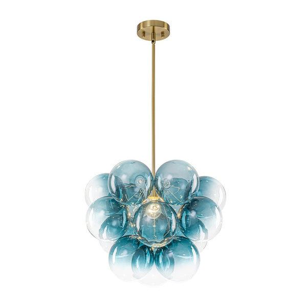 Chandelierias - Ornate Glam 1 - Light Cluster Gradient Glass Bubble Chandelier - Chandeliers - Blue Tone -