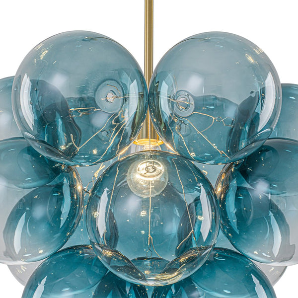 Chandelierias - Ornate Glam 1 - Light Cluster Gradient Glass Bubble Chandelier - Chandeliers - Blue Tone -