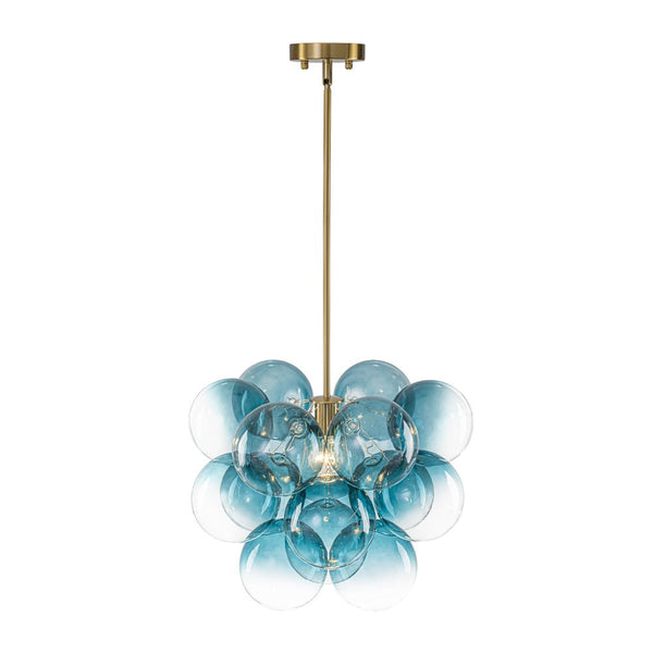 Chandelierias - Ornate Glam 1 - Light Cluster Gradient Glass Bubble Chandelier - Chandeliers - Blue Tone -
