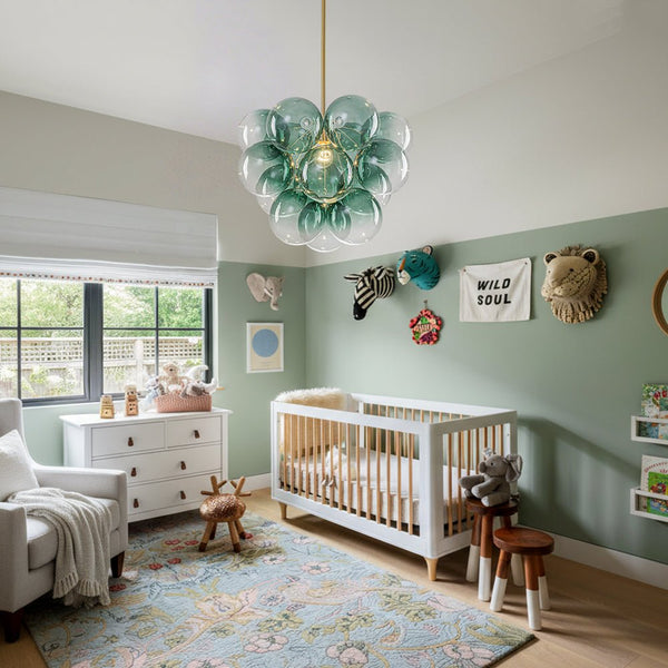 Chandelierias - Ornate Glam 1 - Light Cluster Gradient Glass Bubble Chandelier - Chandeliers - Blue Tone -