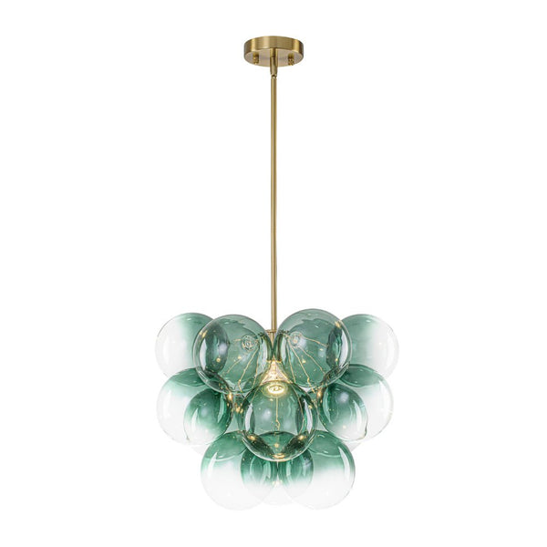 Chandelierias - Ornate Glam 1 - Light Cluster Gradient Glass Bubble Chandelier - Chandeliers - Green Tone -