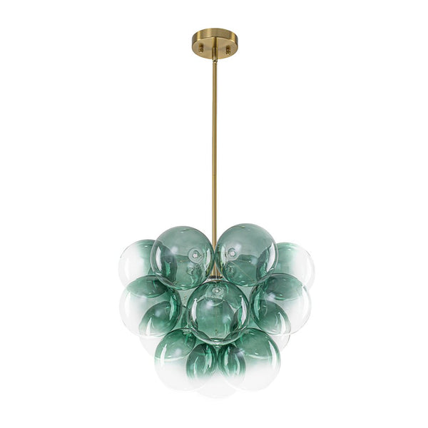 Chandelierias - Ornate Glam 1 - Light Cluster Gradient Glass Bubble Chandelier - Chandeliers - Green Tone -