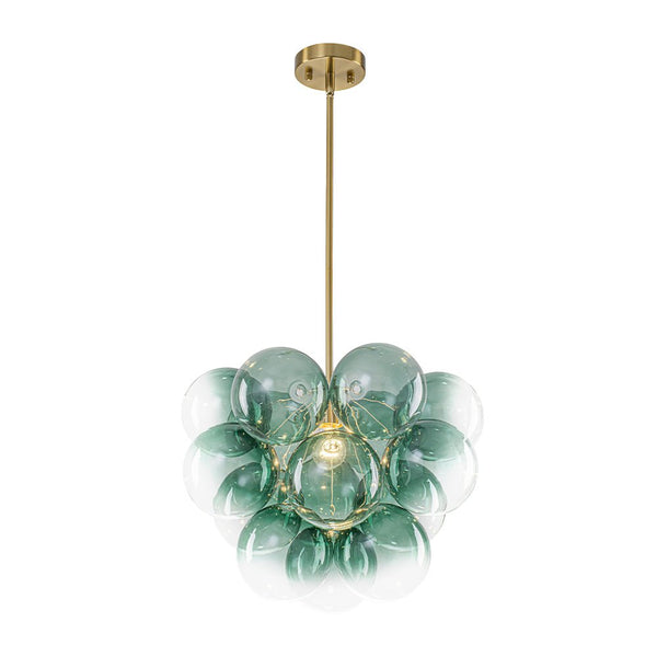 Chandelierias - Ornate Glam 1 - Light Cluster Gradient Glass Bubble Chandelier - Chandeliers - Green Tone -