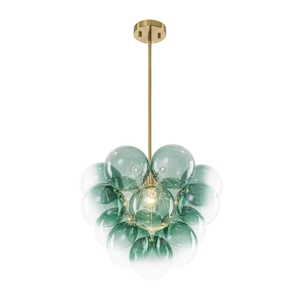 Chandelierias - Ornate Glam 1 - Light Cluster Gradient Glass Bubble Chandelier - Chandeliers - Green Tone -