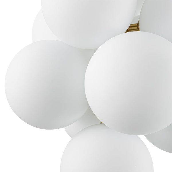 Chandelierias - Ornate Glam 13 - Light Frosted Glass White Grape Chandelier - Chandeliers - Brass -