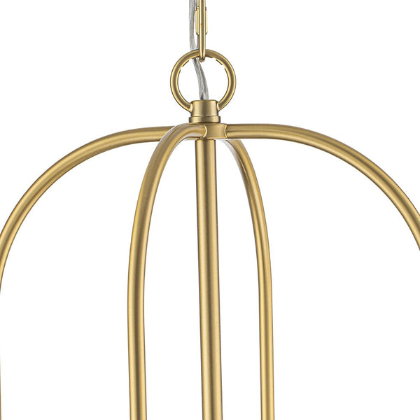 Chandelierias - Ribbed Glass 1 - Light Brass Frame Single Pendant - Pendants - Brass -