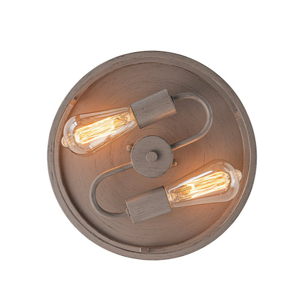 Chandelierias - Rustic 2 - Light Round Airy Drum Semi - Flush Mount - Flush Mount - Muted Gray -
