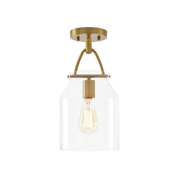 Chandelierias-Scandinavia 1-Light Barrel Glass Hanging Kitchen Pendant-Pendants-Clear-
