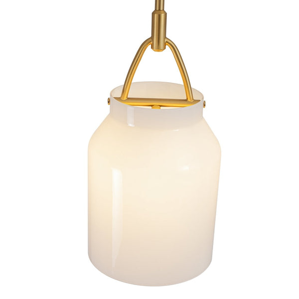 Chandelierias-Scandinavia 1-Light Barrel Glass Hanging Kitchen Pendant-Pendants-Opal White-