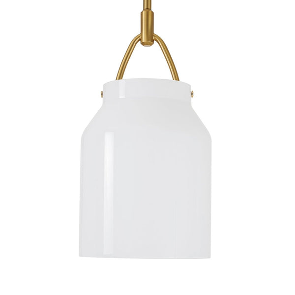 Chandelierias-Scandinavia 1-Light Barrel Glass Hanging Kitchen Pendant-Pendants-Opal White-