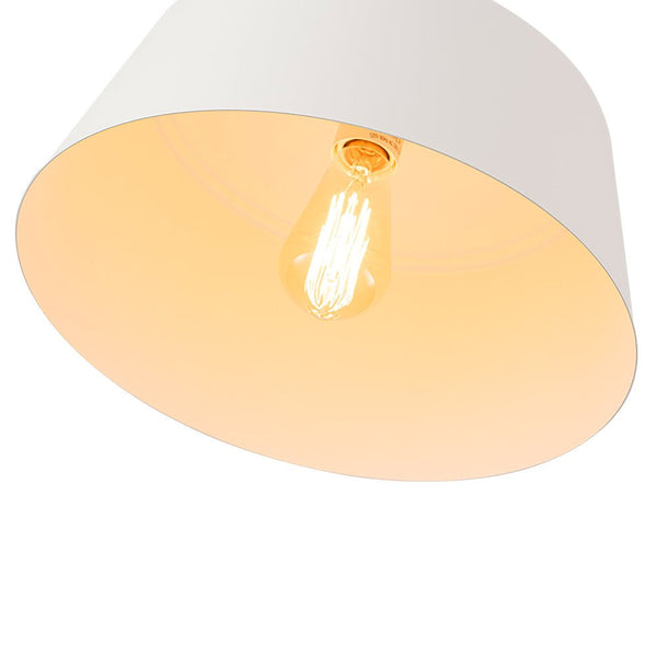 Chandelierias - Scandinavia 1 - Light Matte White Hanging Metal Pendant - pendant - Dome -