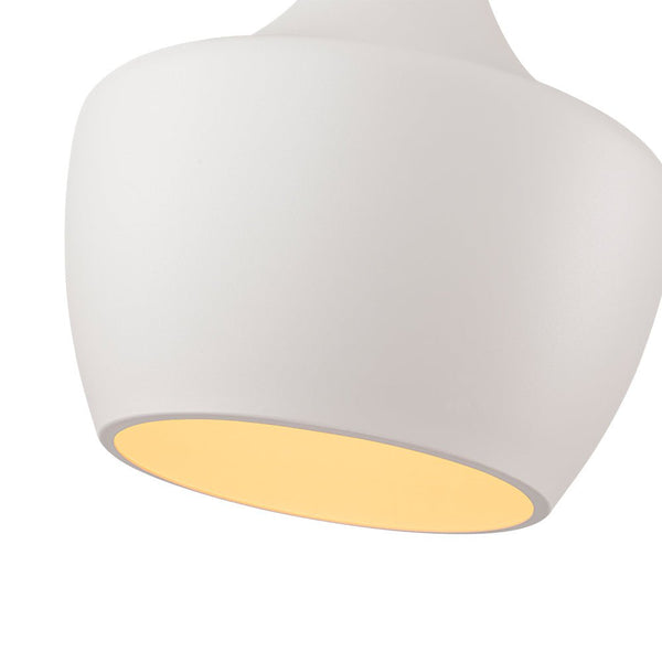 Chandelierias - Scandinavia 1 - Light Matte White Hanging Metal Pendant - pendant - Dome -