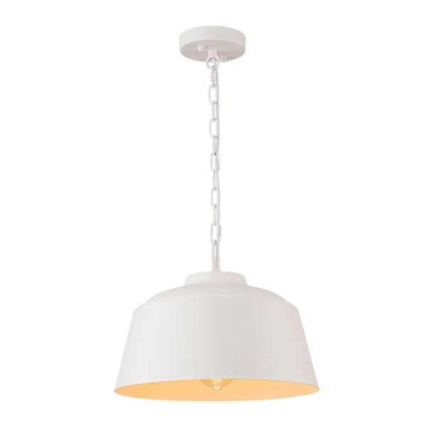 Chandelierias - Scandinavia 1 - Light Matte White Hanging Metal Pendant - pendant - Dome -