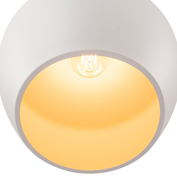 Chandelierias - Scandinavia 1 - Light Matte White Hanging Metal Pendant - pendant - Dome -