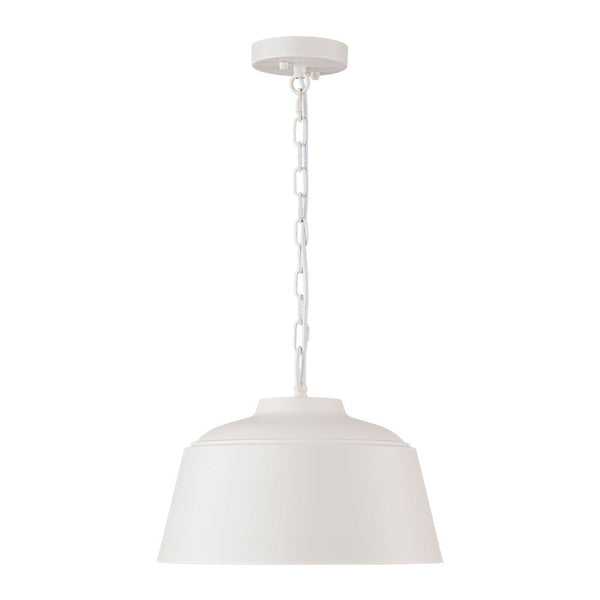 Chandelierias - Scandinavia 1 - Light Matte White Hanging Metal Pendant - pendant - Dome -