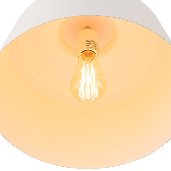 Chandelierias - Scandinavia 1 - Light Matte White Hanging Metal Pendant - pendant - Dome -