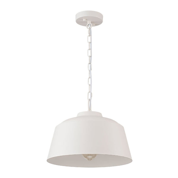Chandelierias - Scandinavia 1 - Light Matte White Hanging Metal Pendant - pendant - Dome -