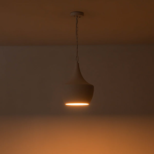 Chandelierias - Scandinavia 1 - Light Matte White Hanging Metal Pendant - pendant - Dome -