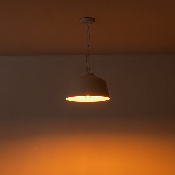 Chandelierias - Scandinavia 1 - Light Matte White Hanging Metal Pendant - pendant - Dome -